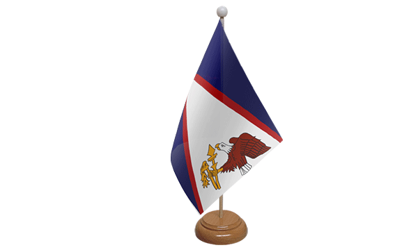 Samoa (American) Small Flag with Wooden Stand